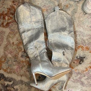 THIGH HIGH SPARKLE COWGIRL HEELED BOOTS